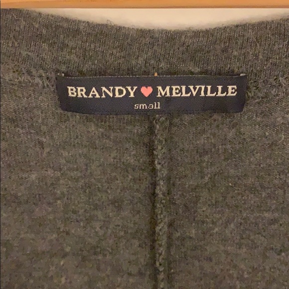 Brandy Melville Gray V-Neck Long Sleeve Top - Picture 4 of 11